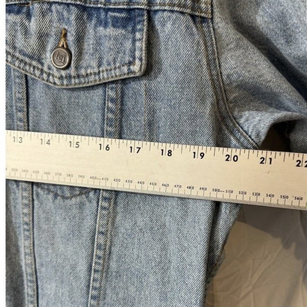 Vintage 90s L.E.I. Denim Jacket Light Wash Trucker Made in USA M Y2K‎ Grunge - Picture 9 of 13